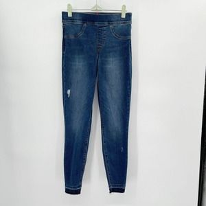 SPANX Distressed Skinny Jegging Blue Size S‎ Denim Medium Wash Pull On Stretch